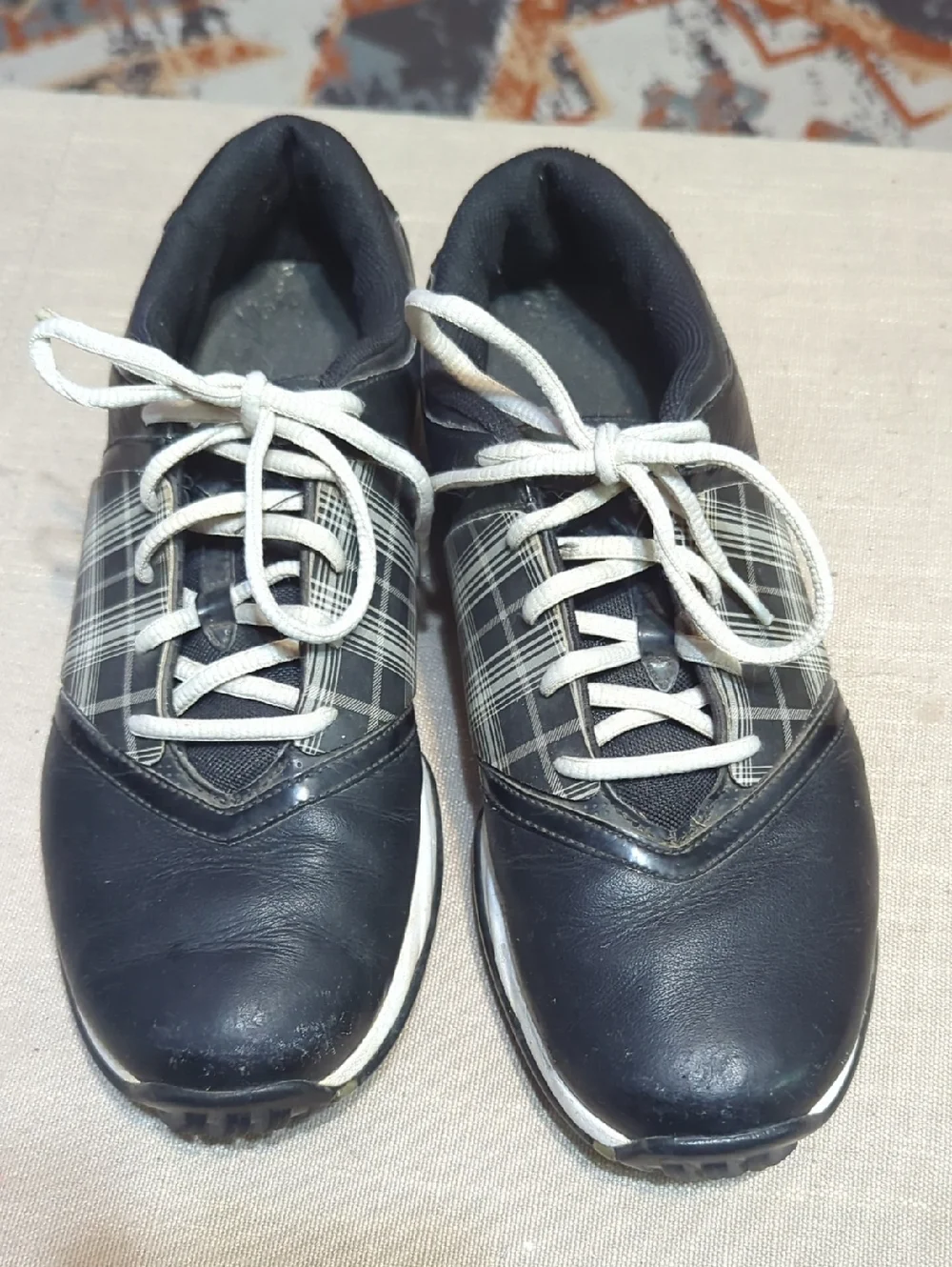 NIKE AIR T.A.C. Women's sz. 8 Black Plaid Checkered Shoes Golf Cleats 549576-001